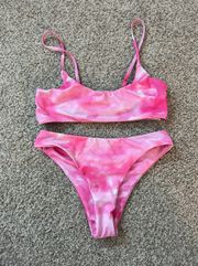 SheIn Pink Tie Die Bikini Set