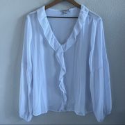 NWT Counterparts White Classic Preppy Business Casual Office Top Blouse Shirt XL