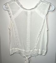 White Sleeveless Tie-Back Top (from Macy’s) - Size M