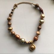 Chico's Large Bead Statement Necklace with Pendant