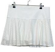 ATHLETA White Tennis Skirt A Game 14" Skort High Rise Swing Mesh Womens Size M