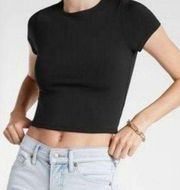 Black Body Contour Crop Top Short Sleeve Tee