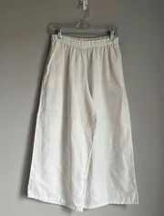 bryn walker wide leg linen cropped pants