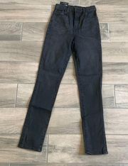 K brand 1212 runway super high rise slim straight black jeans