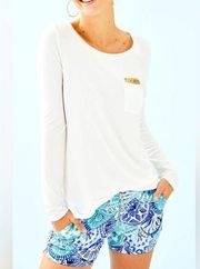 Lilly Pulitzer | Louella Sequin Long Sleeve Tee in White