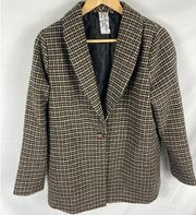 Sadie & Sage Plaid Button Closure Jacket Size Medium