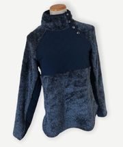 Blue Long Sleeve Sherpa Pullover