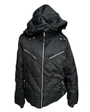 Style & Co. Hooded Puffer Jacket Black Size XLarge