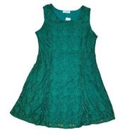 *New Jon & Anna Emerald Green All Over Lace Dress Womens Lg Sleeveless Romantic