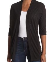 Laundry by Shelli Segal black open front dolman sleeve knit cardigan