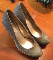 (nights) Silver Sparkly Heels