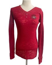 San Francisco 49ers Women's Sz Md Red Long Sleeve T-Shirt Cotton