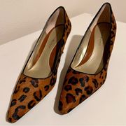 | Cheetah Spot on Cowhide Pointed Toe Pumps