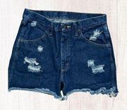 Vintage Rustler Blue Distressed Jean Shorts SZ 31