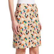 AKRIS Punto Multicolored Geometric Skirt With Pockets Size 12 NEW with tags!