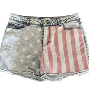 Cato Est. 1946 Denim American flag stars & stripes red white and blue shorts