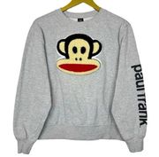 Sweatshirt Juniors L Julius Monkey 3D Patch Long Sleeve Gray Y2K