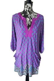 Nanette Lepore swimsuit cover up beach summer purple small