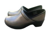 Lands End Clog Mule Heel Metallic Silver Gray Size 10 Slip on #444703