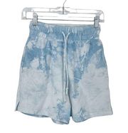 Frankies Bikinis Shorts Womens Size XS Burl Sweat Pull On Baby Blue Tie Dye NWT