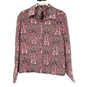 Classiques Entier Womens 100% Silk Paisley Print Button Front Blouse Size 12