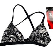 TYR Women's ROCK STAR Triangle Bra Swim Bikini Top -Black White -Size 32 XS