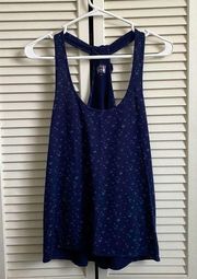 Converse Navy Blue Tank Top with Light Blue Star Design Medium