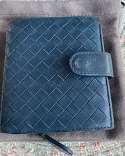 Bottega Veneta Intreciatto Blue Bifold Wallet - Excellent Condition