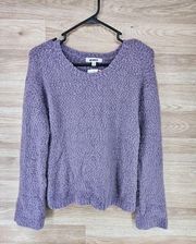 Nordstrom Womens Small Steel Lavender Long Sleeve Fuzzy Sweater NWT