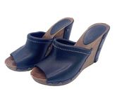 See by Chloe black leather wedge sandals 38