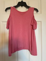 Peach Cut Out Shoulder Tee