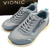Vionic Women Size 6 M Cassis Walking Sneaker Supportive Active Sneaker Blue NEW