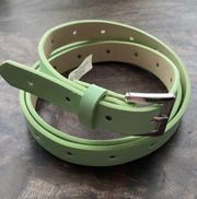 Lime green neon skinny belt new size large/extra large vegan leather retro