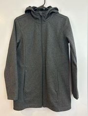 Lands End SoftShell Hooded Grey Jacket Size XS