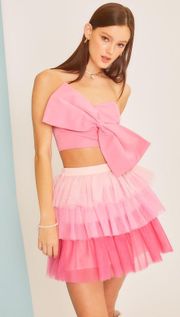 Bow Front Strapless Crop Top 🎀