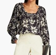 New! ba&sh Sessee Floral Print Lady Top Blouse