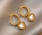 18K Gold Plated Love Heart Dangle Drop Earrings for Women