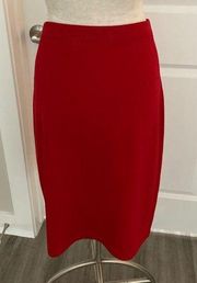 Vintage St.John True Red Knit Pencil Skirt 10 $395