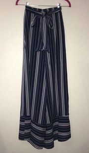 Favlux Pants Wide Leg Pants Navy & White Stripe Pants Sz S NWOT Local Boutique