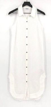 SPLENDID Draftsman Check Woven Shirt Dress White S