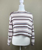 Habitual Shirt Women 12 Long Sleeve Striped Crop Top