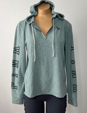 PINK - Victoria's Secret Vs Pink Hooded 3/4 Zip Pullover