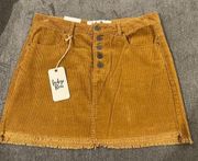 INDIGO REIN Half Button Front Corduroy Mini Skirt - Size 9 - NEW w/ Tags!