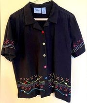 Jane Ashley Women’s Short Sleeve Blouse Size Petite Large