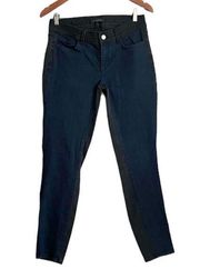 Ann Taylor Two Toned Skinny Jeans Size 6 The Super Skinny Modern Fit Blue Black