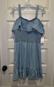 NWT So Chambray Cold Shoulder Smocked Dress size XL