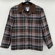 Pendleton Women's Made in USA 100% Wool Plaid Button Front 4 Pocket Coat Size 10