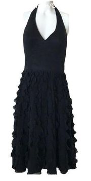 White House Black Market Elegant
Black Halter Neck Dress with Tiered Ruffles 10
