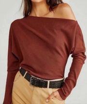 Off the shoulder rust orange top