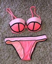 Victoria's Secret Victoria Secret Bikini Swimsuit 2 piece swim suit size large/34DD shades of pink